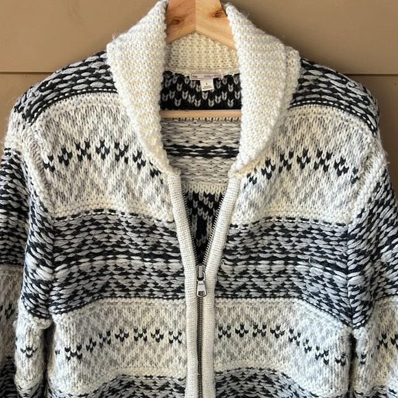 Gap Women’s Sz L Cowichan FairIsle Wool Alpaca Blend Zip Up Sweater Jacket - Picture 3 of 10